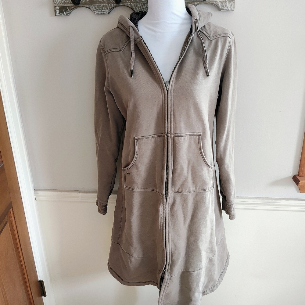 Topo Ranch Knit Western Inspired Zip-up Hooded Jacket Women's Sz Large